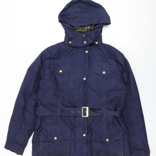 Country Estate Womens Blue Rain Coat Coat Size 14 Zip