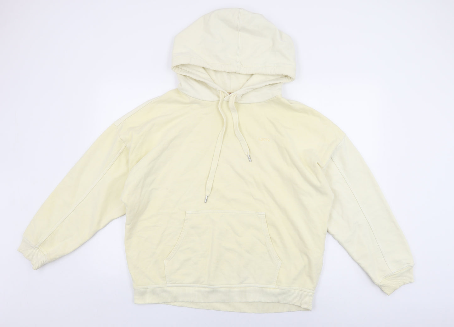 Levi's Womens Yellow Cotton Pullover Hoodie Size M Pullover
