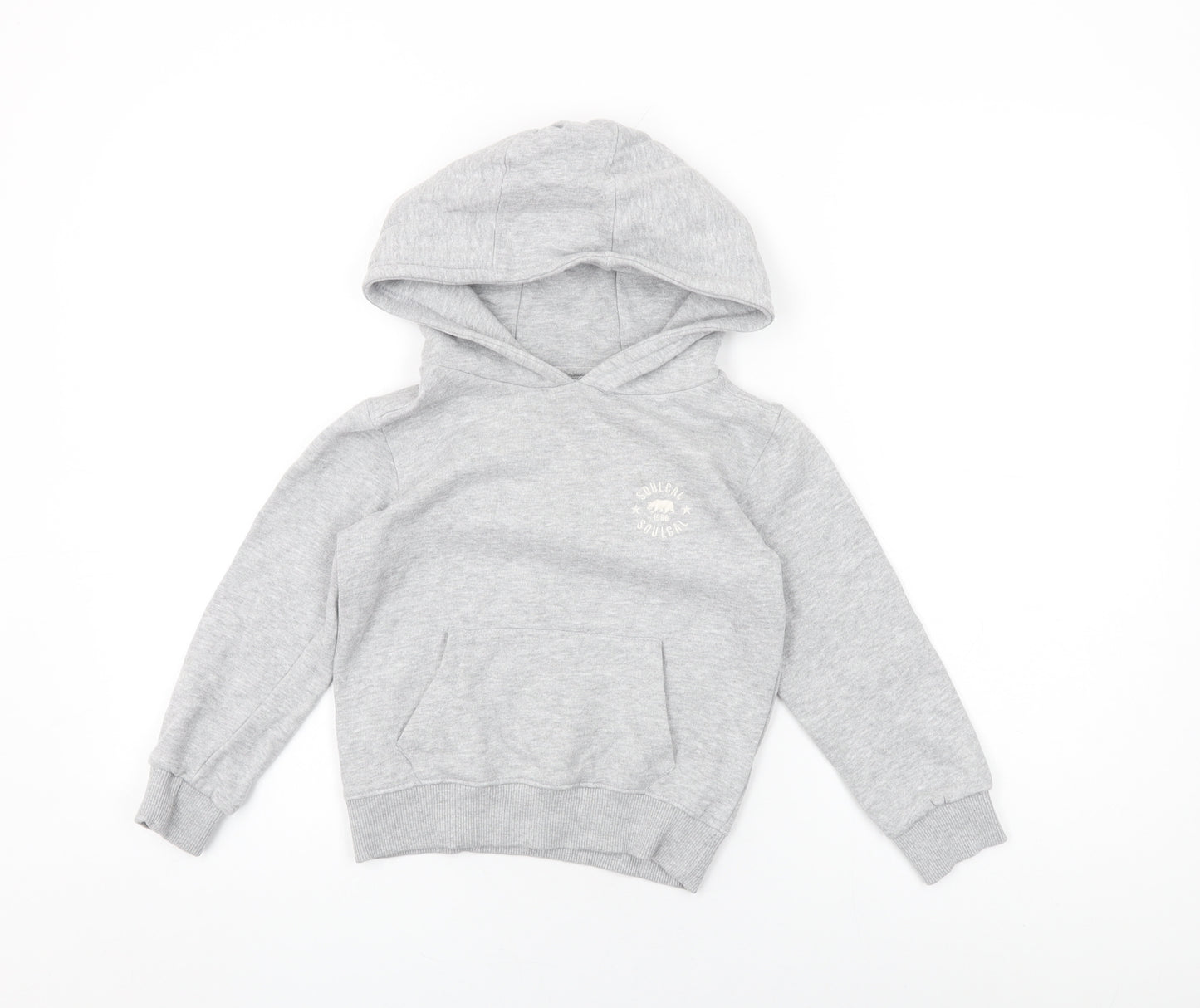 SoulCal&Co Girls Grey Cotton Pullover Hoodie Size 6-7 Years Pullover