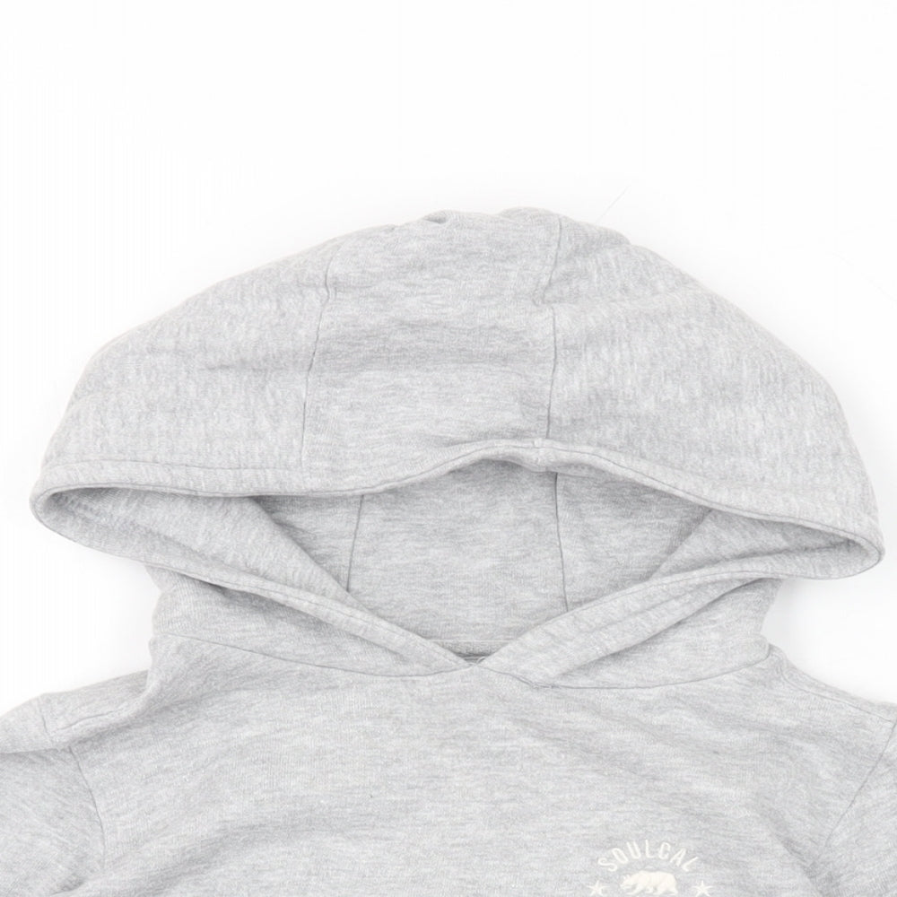 SoulCal&Co Girls Grey Cotton Pullover Hoodie Size 6-7 Years Pullover