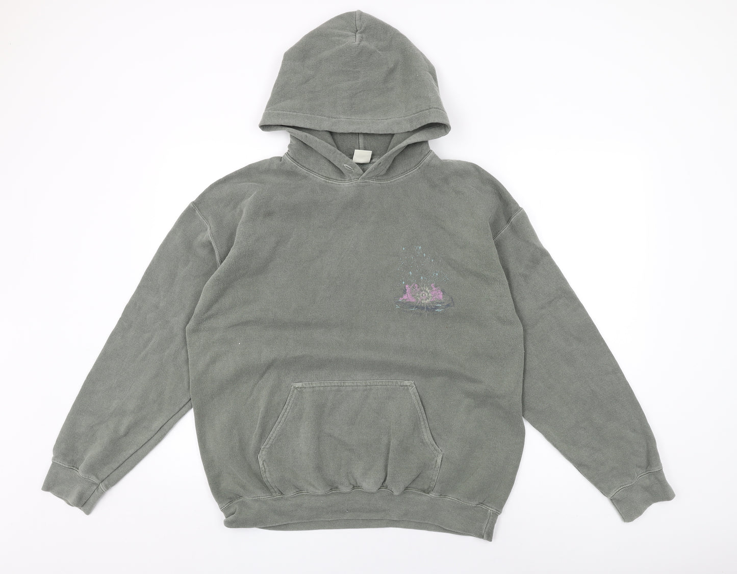 Urban Outfitters Mens Green Cotton Pullover Hoodie Size S