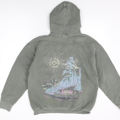 Urban Outfitters Mens Green Cotton Pullover Hoodie Size S