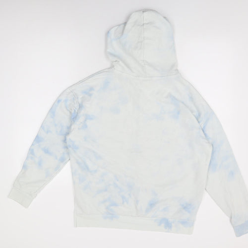PINK Womens White Geometric Cotton Full Zip Hoodie Size S Zip - Tie Dye, PINK Logo