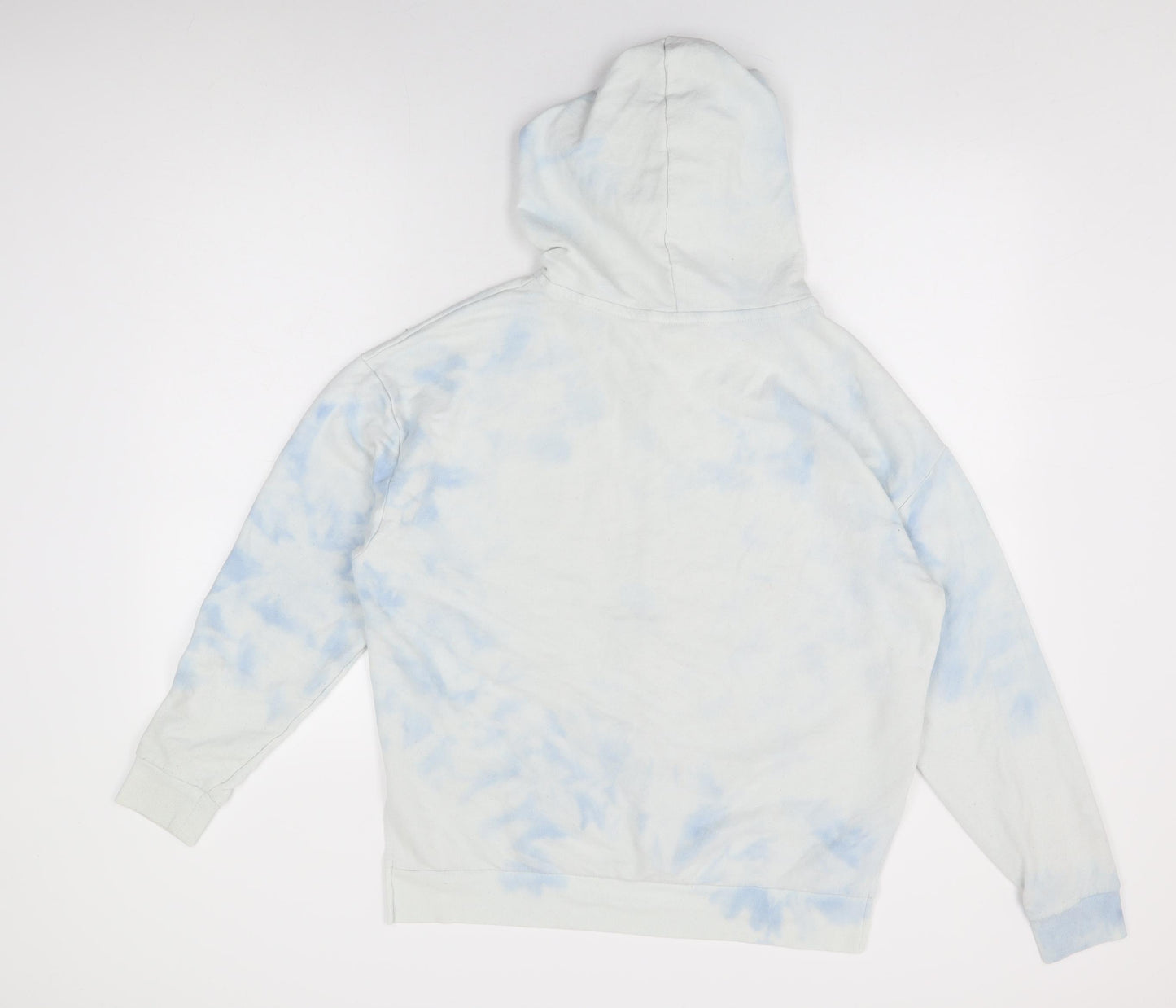 PINK Womens White Geometric Cotton Full Zip Hoodie Size S Zip - Tie Dye, PINK Logo