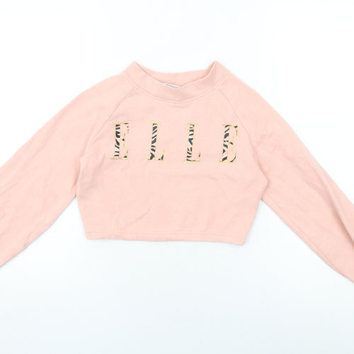 ELLE Girls Pink Cotton Pullover Sweatshirt Size 8-9 Years Pullover