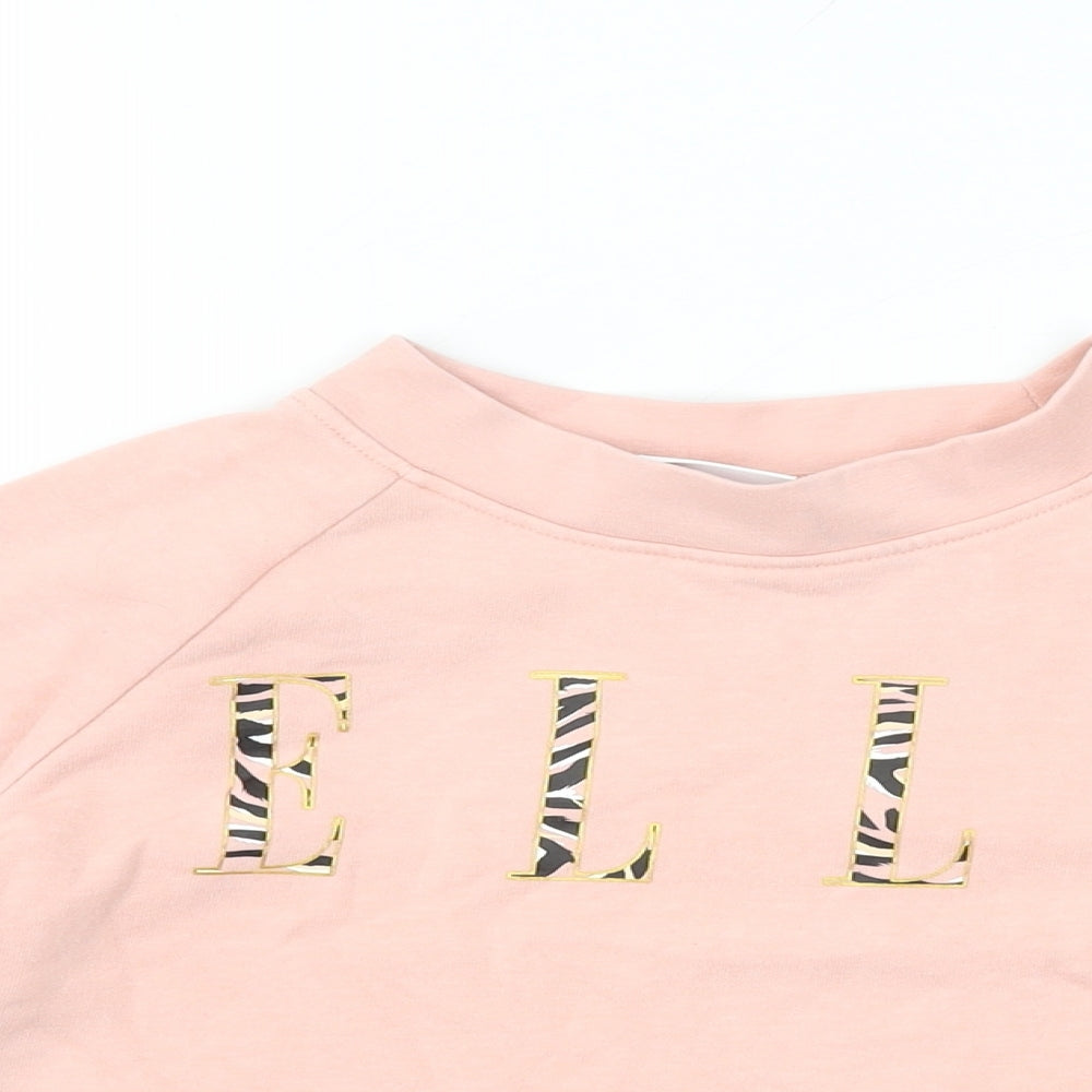 ELLE Girls Pink Cotton Pullover Sweatshirt Size 8-9 Years Pullover