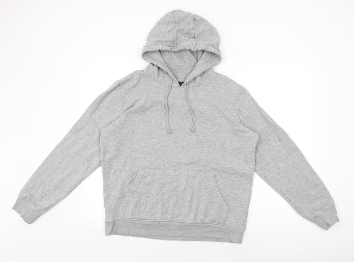 Brave Soul Mens Grey Cotton Pullover Hoodie Size M