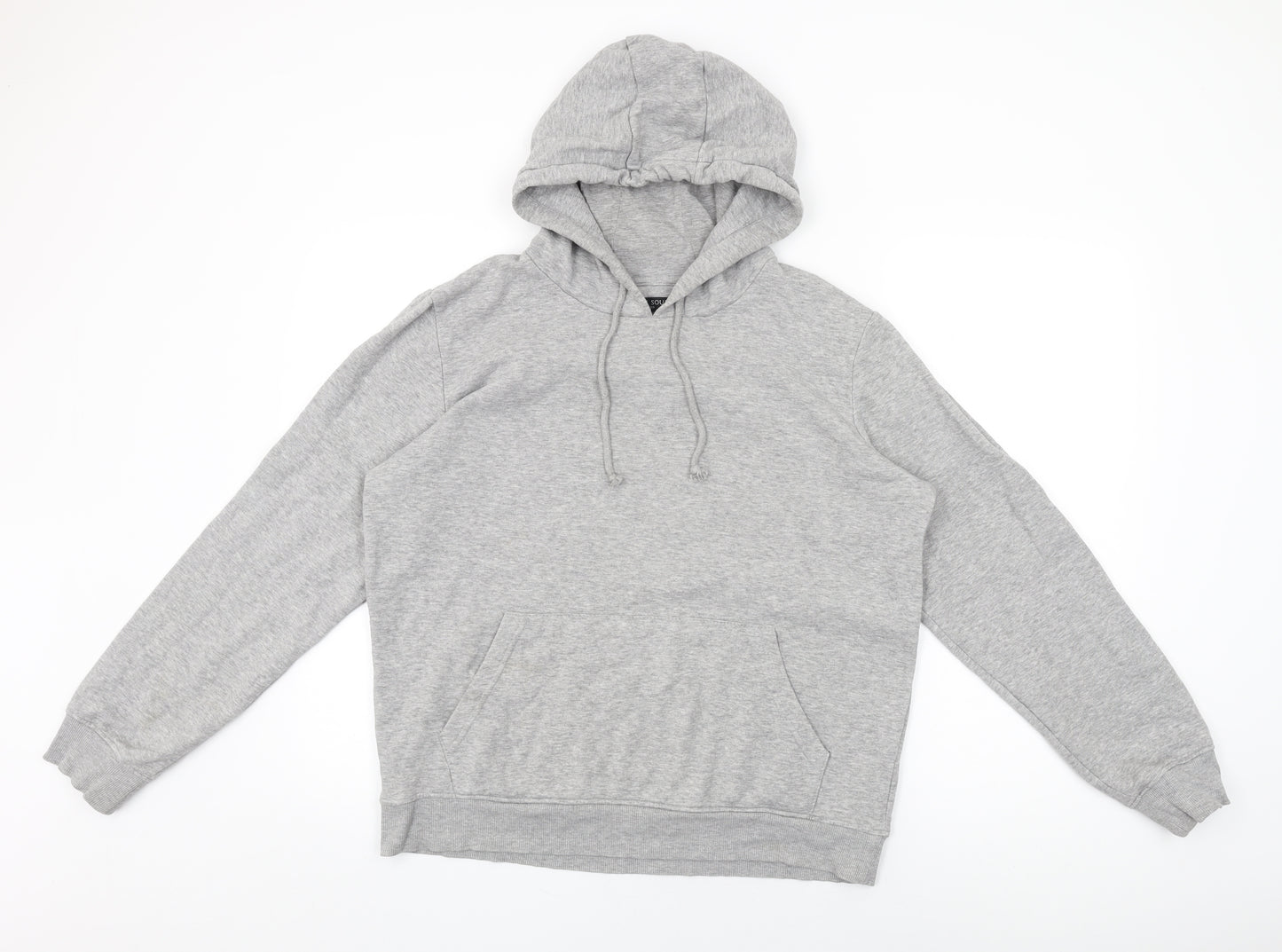 Brave Soul Mens Grey Cotton Pullover Hoodie Size M