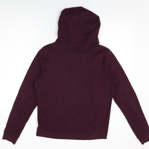 PINK Womens Purple Cotton Full Zip Hoodie Size L Zip