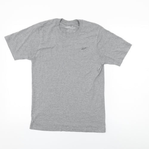 Reebok Mens Grey Cotton T-Shirt Size S Round Neck