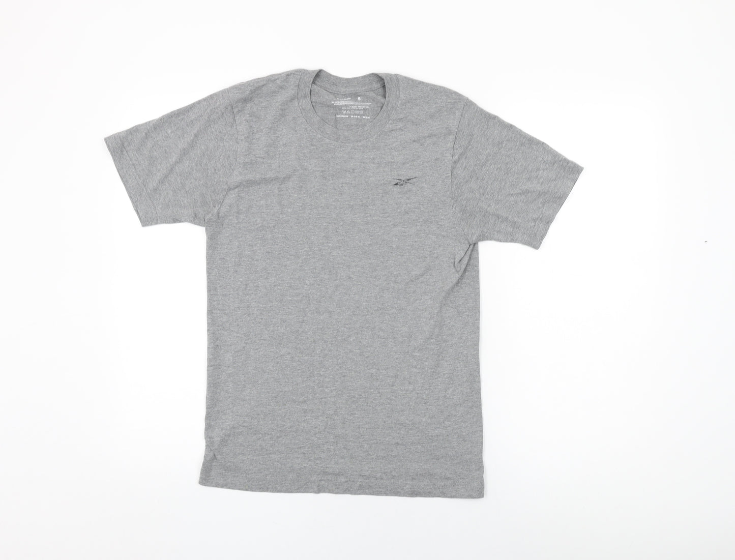 Reebok Mens Grey Cotton T-Shirt Size S Round Neck