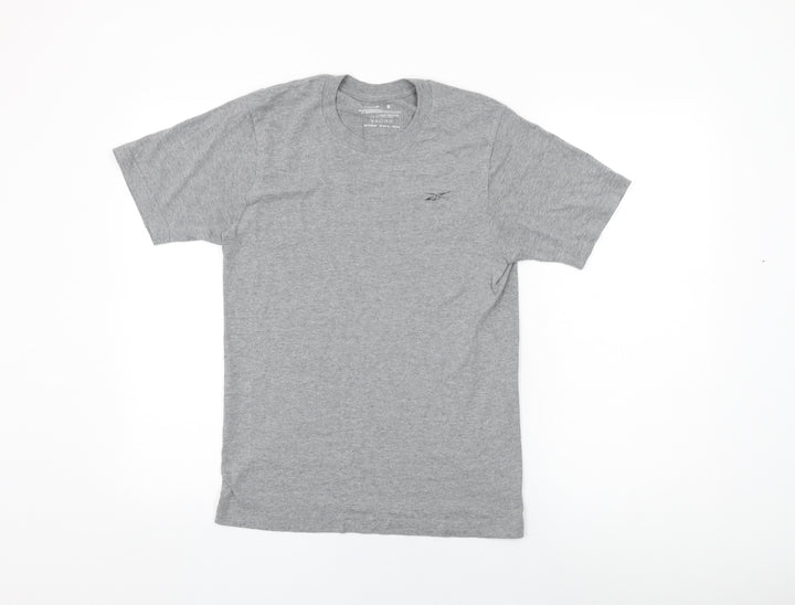 Reebok Mens Grey Cotton T-Shirt Size S Round Neck