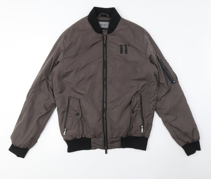 11 Degrees Grey Bomber Jacket, Casual, Size S, Urban Style