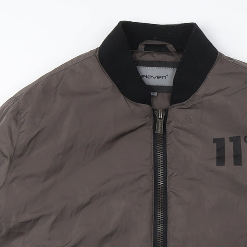 11 Degrees Grey Bomber Jacket, Casual, Size S, Urban Style