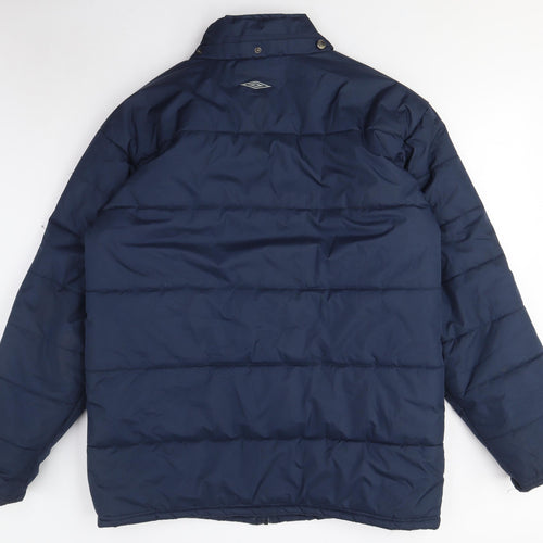 Umbro Men's Blue Puffer Jacket, Size M, Winter Wear