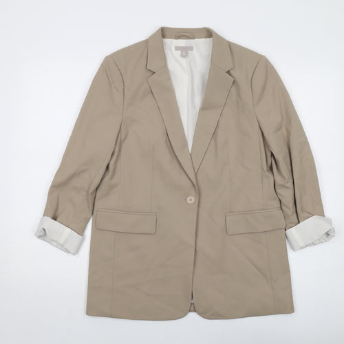 H&M Womens Beige Jacket Size S Button