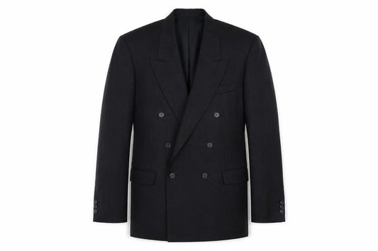 Front view of Burton men’s grey polyester jacket suit jacket, size 38, regular