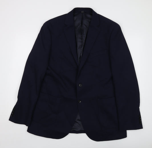 Marks and Spencer Mens Black Polyamide Jacket Suit Jacket Size 42 Regular