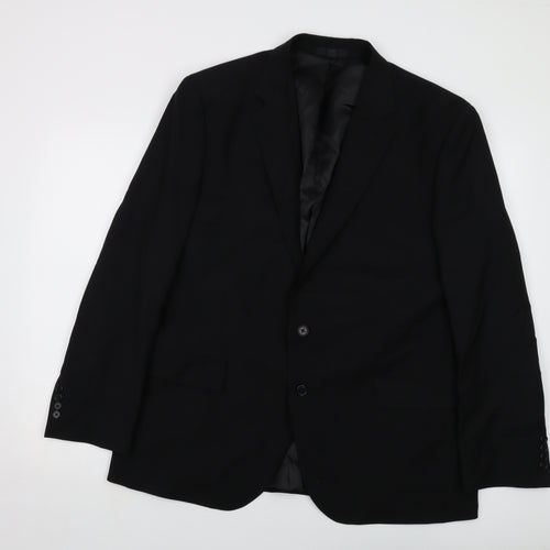 Marks and Spencer Mens Black Polyester Jacket Suit Jacket Size 44 Regular