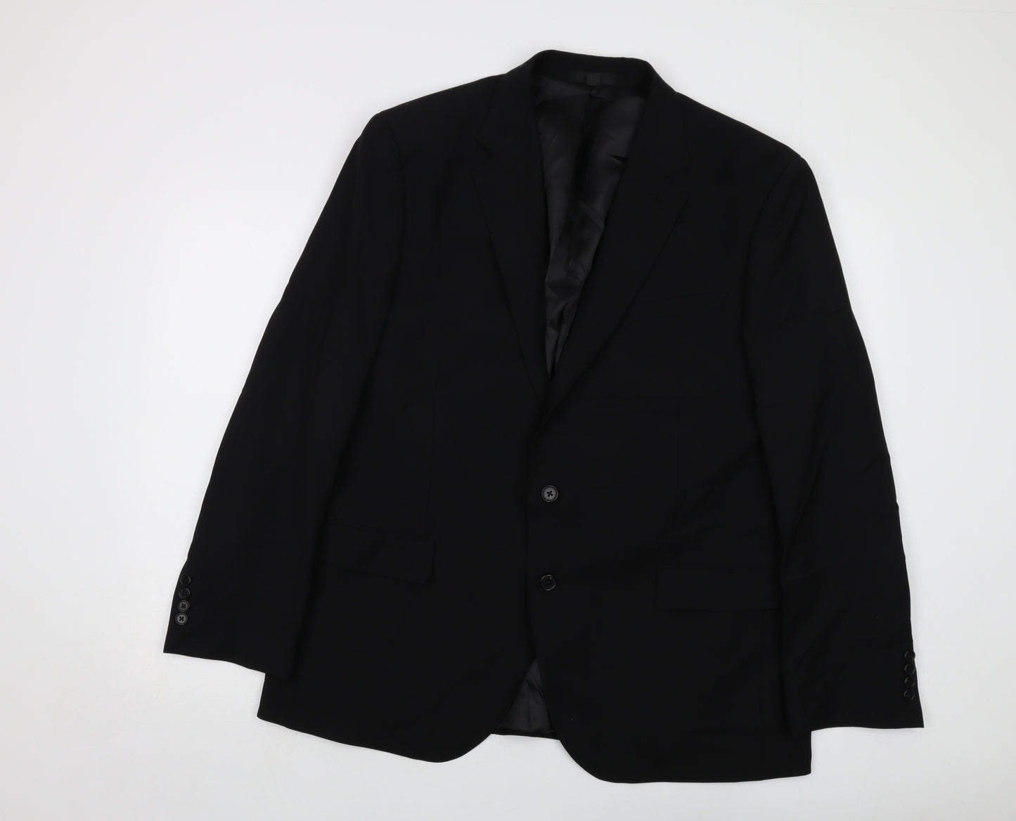 Marks and Spencer Mens Black Polyester Jacket Suit Jacket Size 44 Regular