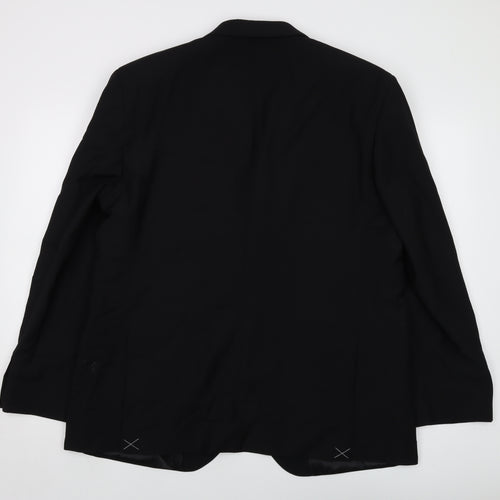 Marks and Spencer Mens Black Polyester Jacket Suit Jacket Size 44 Regular