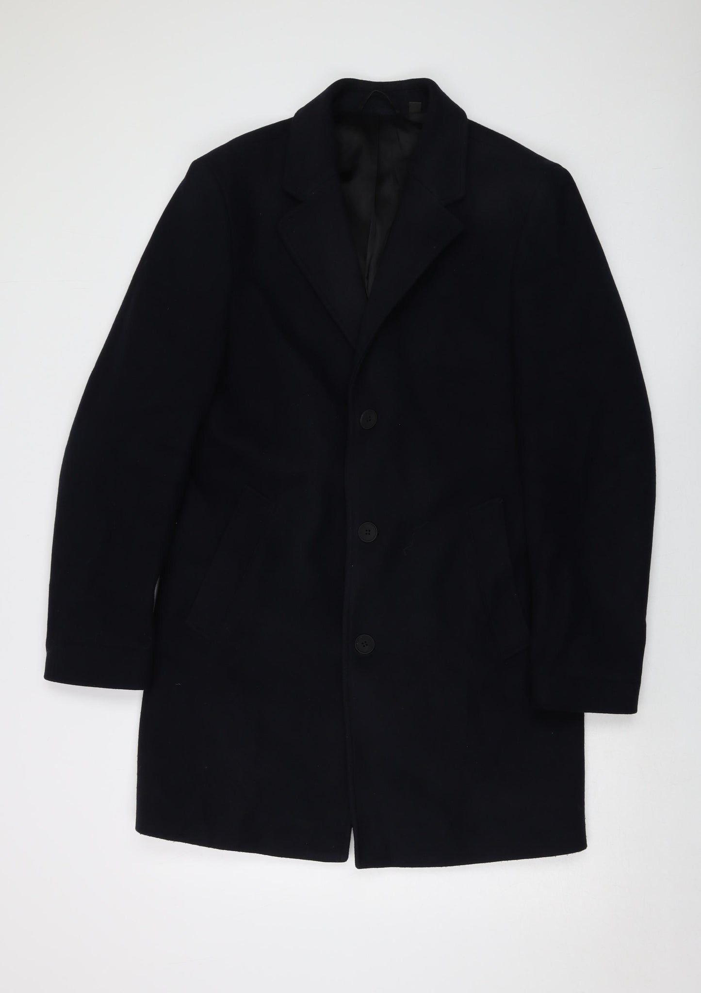Marks and Spencer Mens Beige Overcoat Coat Size S Button