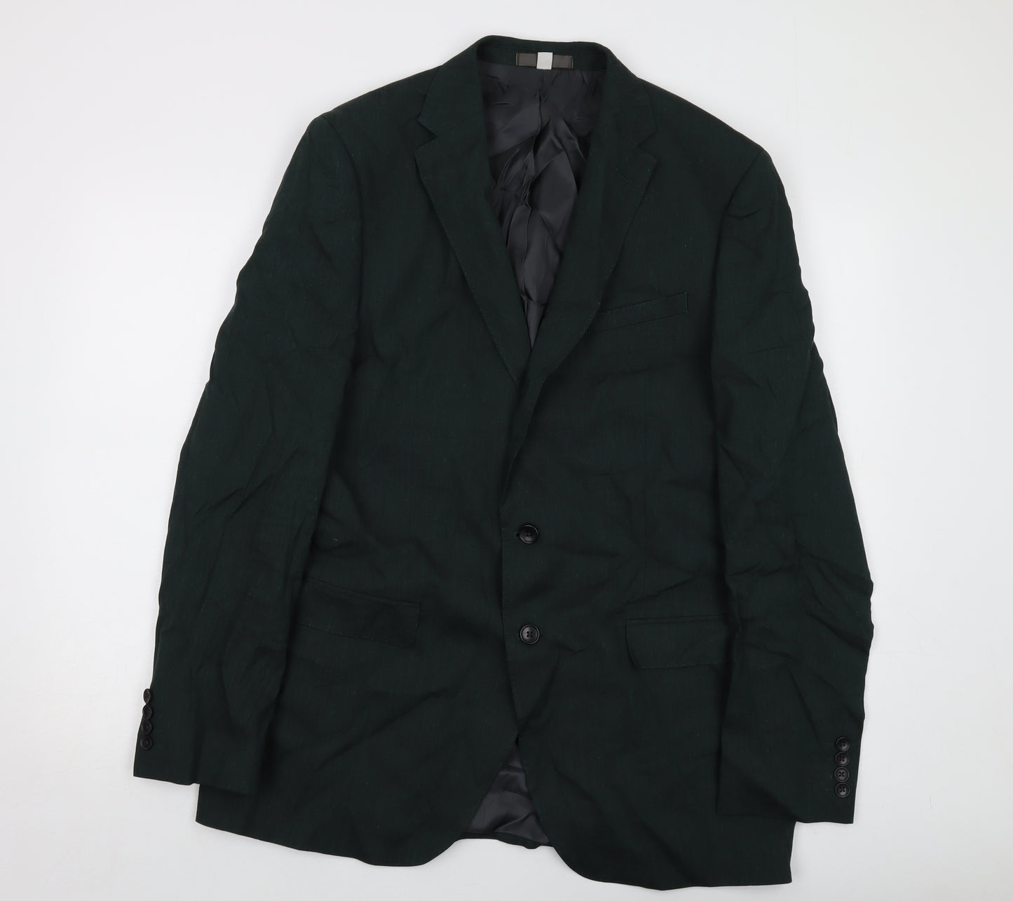 Marks and Spencer Mens Green Linen Jacket Suit Jacket Size 42 Regular