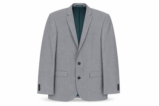 Front view of Next men’s blue wool jacket suit jacket, size 36, regular