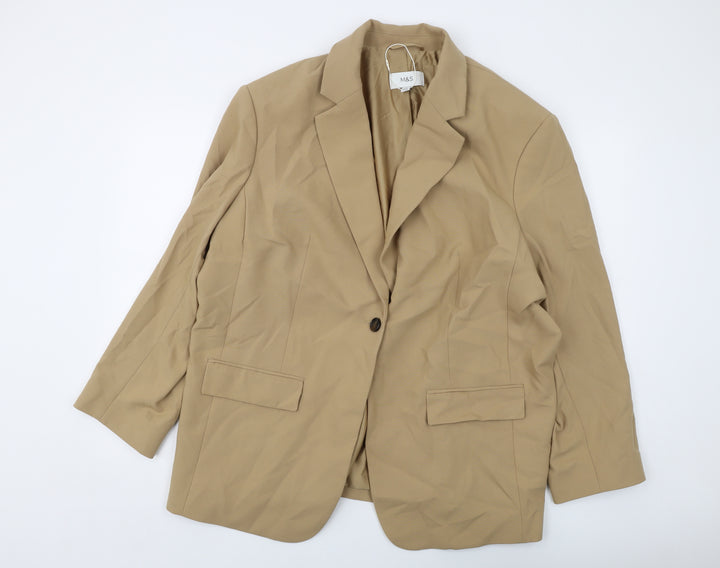 Marks and Spencer Womens Beige Jacket Size 22 Button