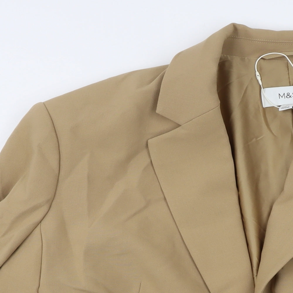 Marks and Spencer Womens Beige Jacket Size 22 Button