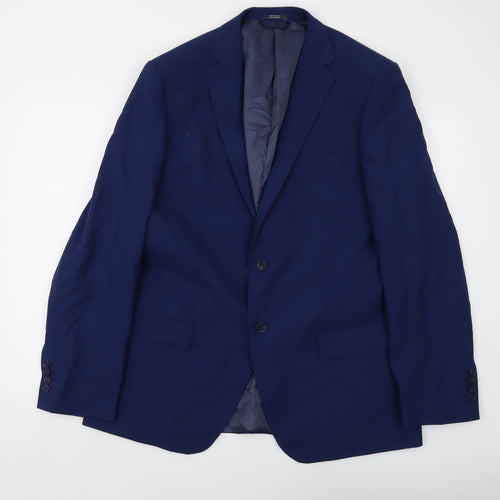 Marks and Spencer Mens Blue Wool Jacket Suit Jacket Size 42 Regular