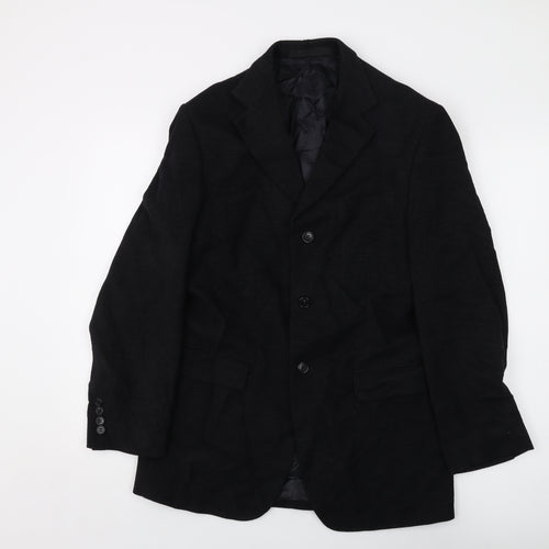 Marks and Spencer Mens Black Cotton Jacket Suit Jacket Size 38 Regular