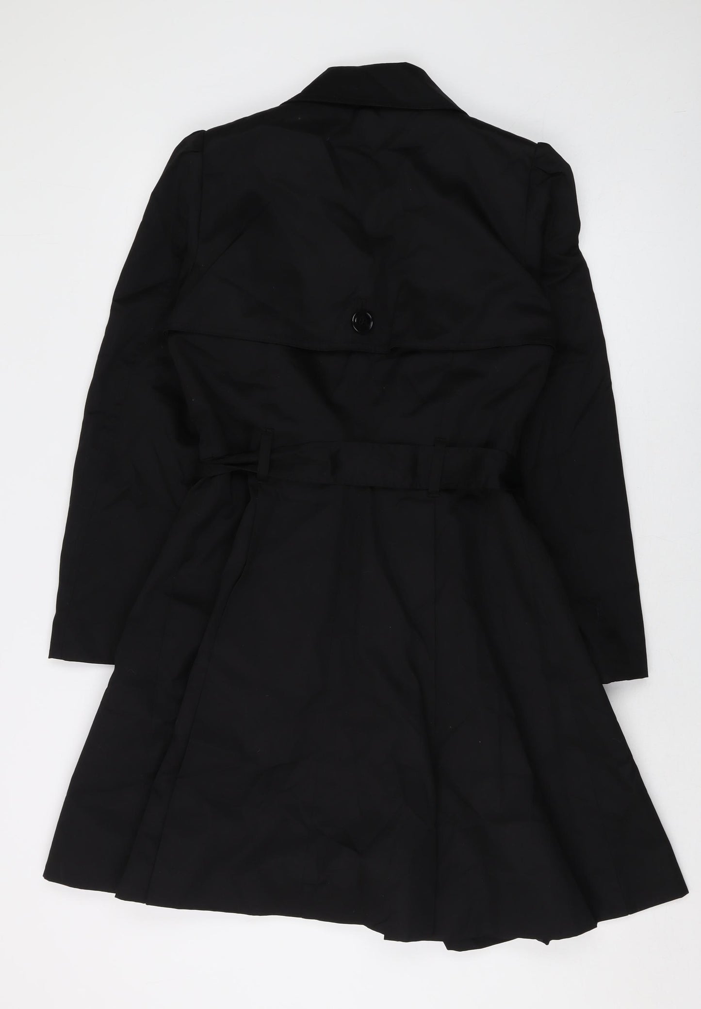H&M Womens Black Overcoat Coat Size 10 Button