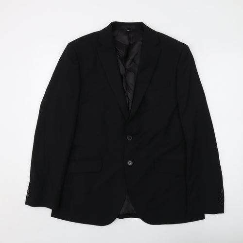 Marks and Spencer Mens Black Wool Jacket Suit Jacket Size 40 Regular