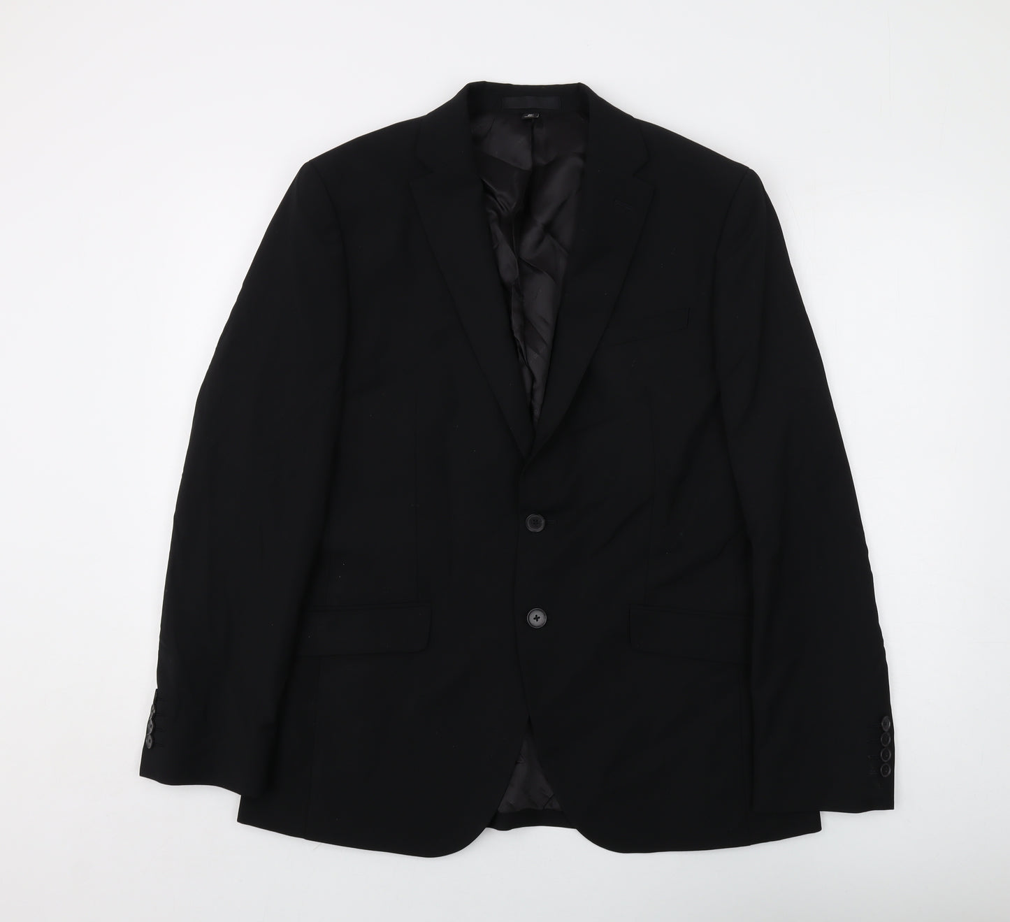 Marks and Spencer Mens Black Wool Jacket Suit Jacket Size 40 Regular