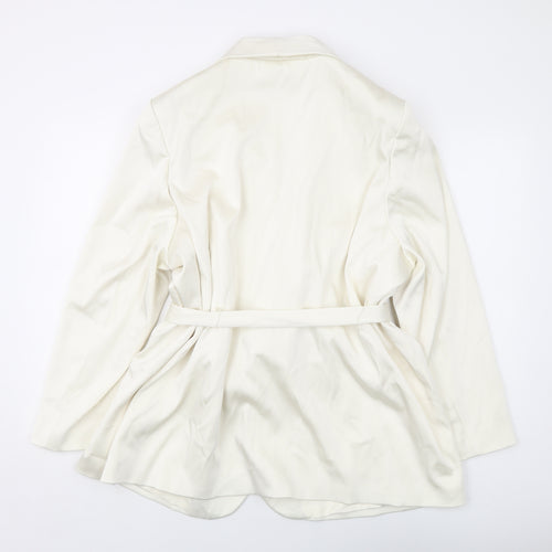Marks and Spencer Womens Ivory Jacket Size 24 Tie