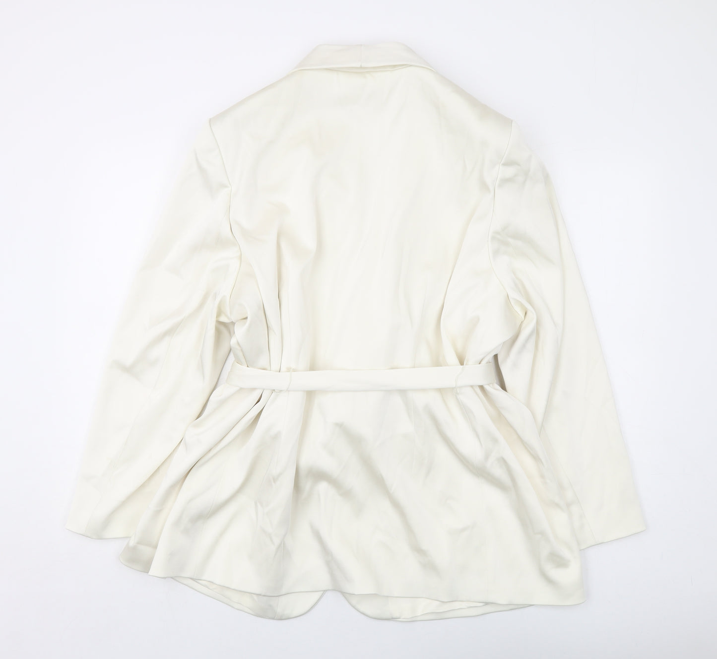 Marks and Spencer Womens Ivory Jacket Size 24 Tie