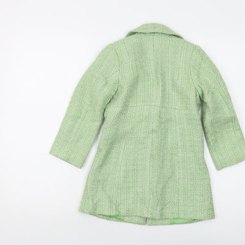 Pumpkin Patch Girls Green Overcoat Coat Size 6 Years Button