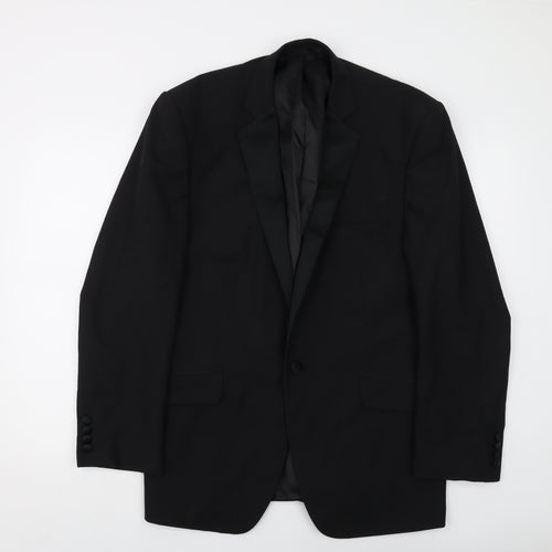 Racing Green Mens Black Polyester Jacket Suit Jacket Size 42 Regular