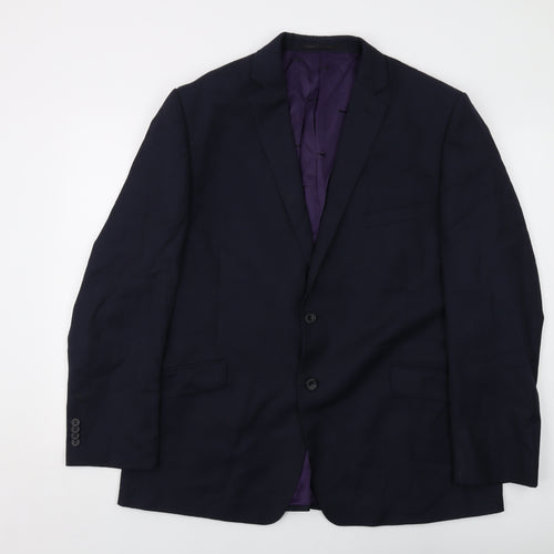 Paul Costelloe Mens Blue Wool Jacket Suit Jacket Size 46 Regular