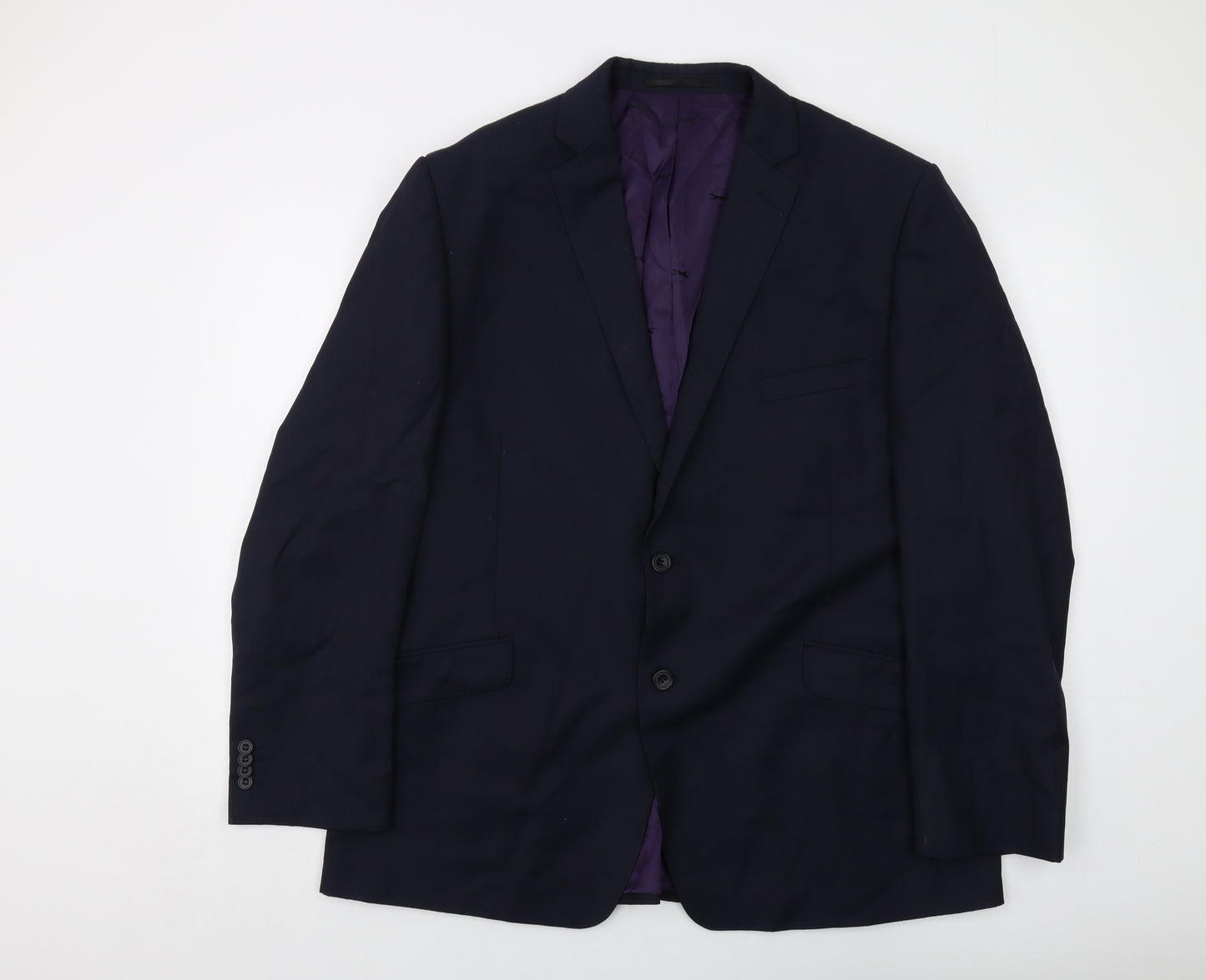 Paul Costelloe Mens Blue Wool Jacket Suit Jacket Size 46 Regular