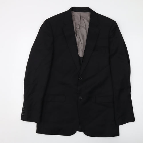 DKNY Mens Black Wool Jacket Suit Jacket Size 42 Regular