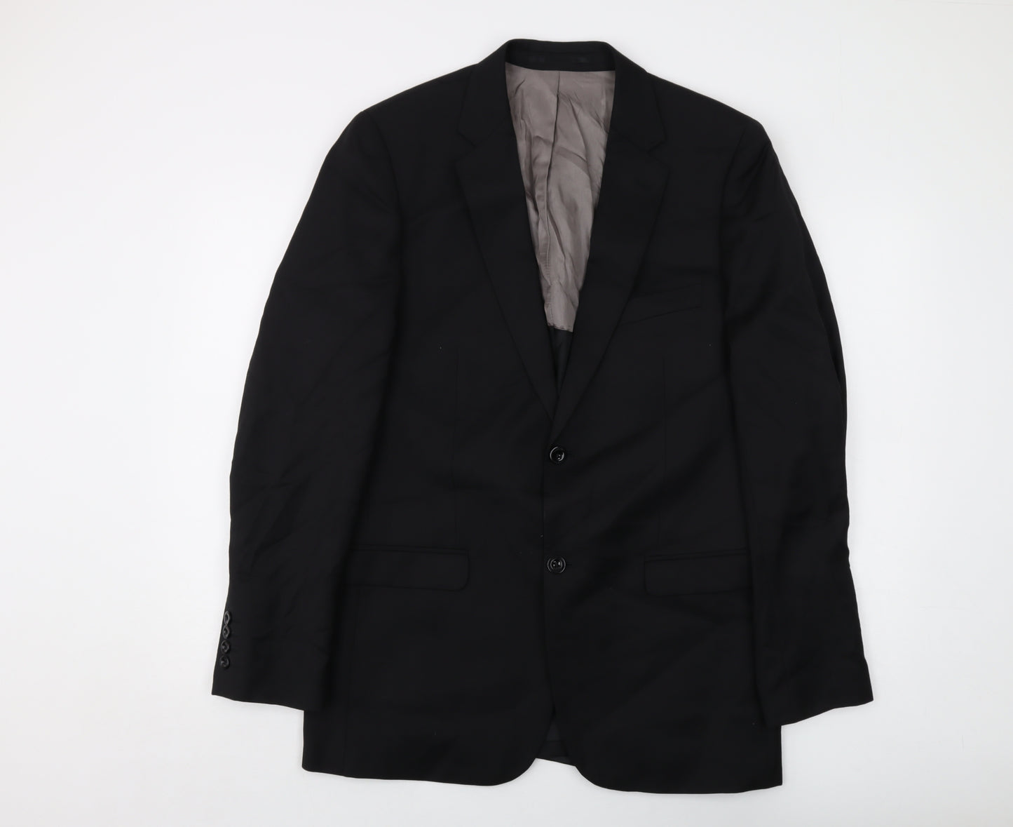 DKNY Mens Black Wool Jacket Suit Jacket Size 42 Regular