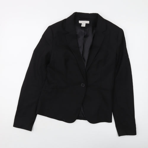 H&M Womens Black Jacket Size 10 Button