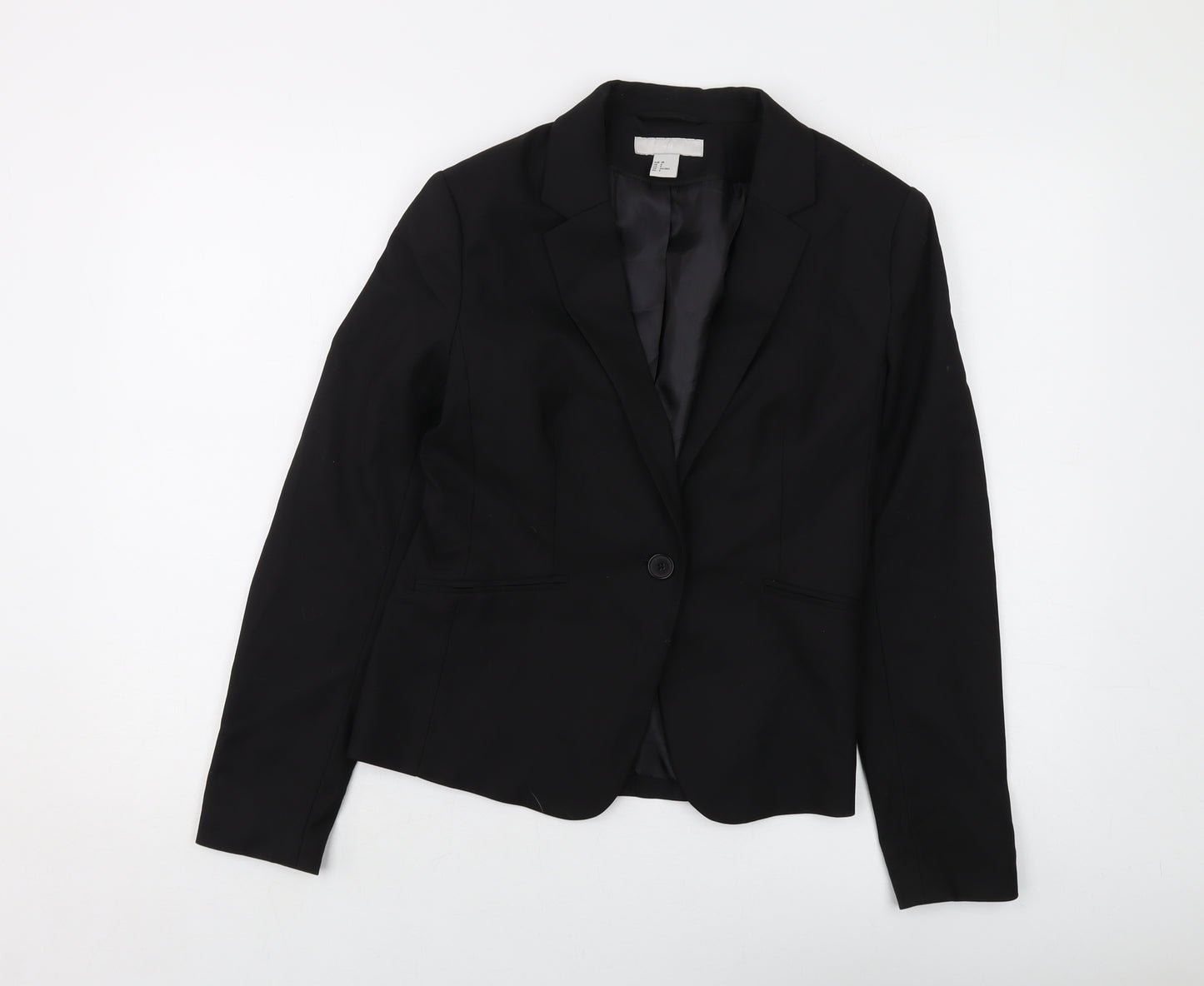 H&M Womens Black Jacket Size 10 Button