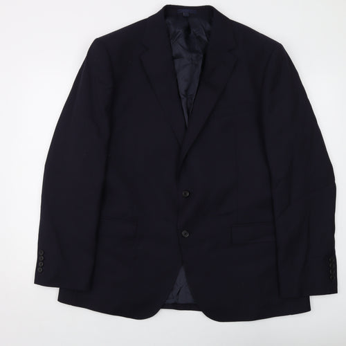 Marks and Spencer Mens Blue Wool Jacket Suit Jacket Size 44 Regular