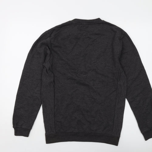 Zara Mens Grey Cotton Pullover Sweatshirt Size M