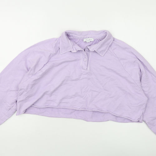Topshop Womens Pink Cotton Pullover Sweatshirt Size S Pullover