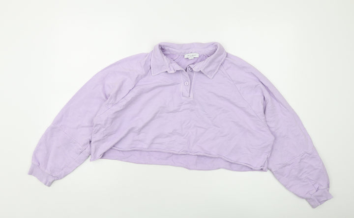 Topshop Womens Pink Cotton Pullover Sweatshirt Size S Pullover