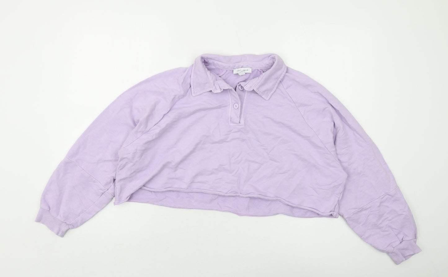 Topshop Womens Pink Cotton Pullover Sweatshirt Size S Pullover